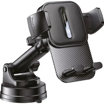 Držák FORCELL F-Grip Guardian klešťový teleskopický 16-21cm s přísavkou na sklo, palubku černý