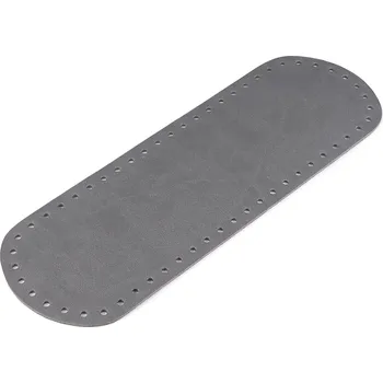 Dno na kabelku / tašku, eko kůže, 750710 jednobarevná 4882/2 šedá, 10x30cm, otvor Ø4 mm
