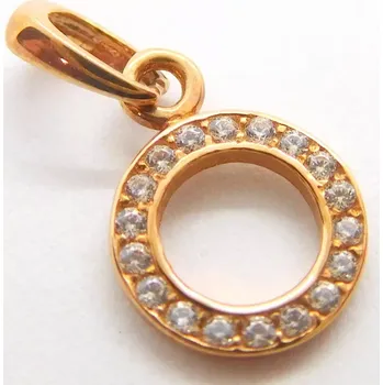 Přívěsek Klenoty Budín Dámský zlatý přívěsek se zirkony z růžového zlata kroužek 585/0,45gr 02647 (Klenoty Budín Dámský zlatý přívěsek se zirkony z růžového zlata kroužek 585/0,45gr 02647)