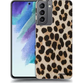 Pouzdro na mobilní telefon Picasee silikonový černý obal pro Samsung Galaxy S21 FE 5G - Brown Tiger