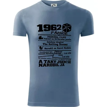 1962 v kostce - Viper FIT - Pánské zůžené tričko - M ( Denim )