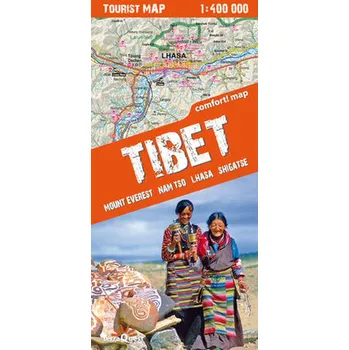 Tybet Mount Everest Nam tso Lhasa Shigatse mapa południowej części Tybetu 1:400 000