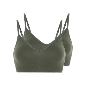 Podprsenka esmara® Dámská bezešvá podprsenka, 2 kusy (khaki, M(40/42))