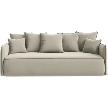 Pohovka Béžová sametová rozkládací/s úložným prostorem pohovka 225 cm Hula – Makamii ID_1807186