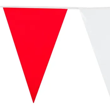 Girlanda červeno- bílé praporky