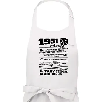 Kuchyňská zástěra 1951 v kostce - Pánská zástěra na vaření - Univerzální velikost ( Bílá )