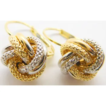 Náušnice Klenoty Budín Dámské mohutné zlaté náušnice z bílého, žlutého zlata 585/2,17gr HK2187 (Klenoty Budín Dámské mohutné zlaté náušnice z bílého, žlutého zlata 585/2,17gr HK2187)