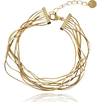 Náramek Flamenco Mystique Pozlacený náramek z chirurgické oceli 14k zlato BST1544