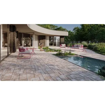 Stavební materiál FEROBET Zámková dlažba PARKO KOMBI 6 cm AKCE Latte