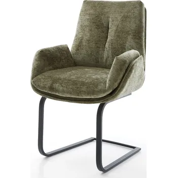 Jídelní židle DELIFE Jídelní židle Clea-Flex žinylka olivová jídelní židle plochá černá