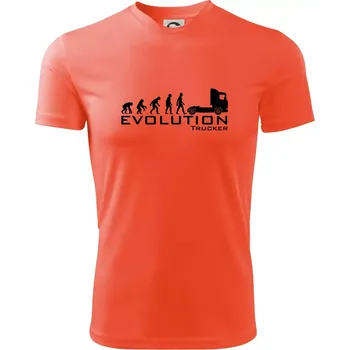 Pánské tričko Evoluce trucker - Pánské triko Fantasy sportovní (dresovina) - 2XL ( Neonově oranžová )