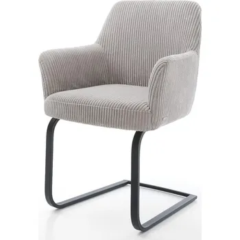 Jídelní židle DELIFE Jídelní židle Xana-Flex s područkami manšestr stříbrně šedá jídelní židle plochá černá taštičkové pružiny