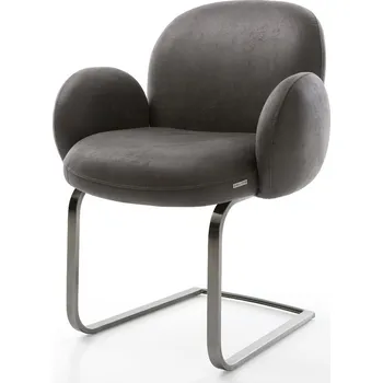 Jídelní židle DELIFE Jídelní židle Nube-Flex s područkami mikrovlákno antracit vintage jídelní židle plochá grafit taštičkové pružiny