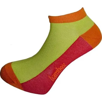 Pánské ponožky SNEAKER FUN nízké bambusové ponožky BAMBOX 39-42 limetka / červená