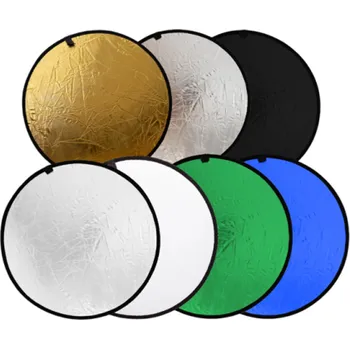 Selfie tyč Skládací kulatý fotografický reflektor 7v1 80cm Vícediskový difuzér s taškou Venkovní focení Portréty Video studio Klíčovací pozadí