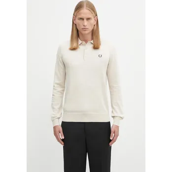 Pánská móda Vlněný svetr Fred Perry, M, béžová, 12X