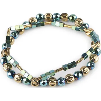 Módní doplněk Pružné náramky z hematitu sada 2 ks