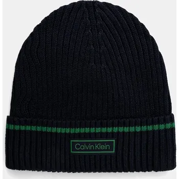 Čepice Dětská čepice s příměsí vlny Calvin Klein tmavomodrá barva, LV04D8054G 59X, vel. ONE SIZE