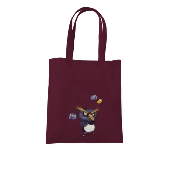 Nákupní taška Bastard Tučňák prostě nelétá taška Burgundy