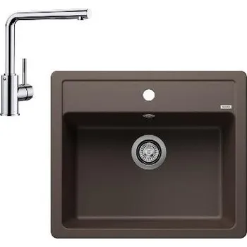 Granitový dřez Blanco - Set dřezu Legra 6 a baterie Mila, kávová/chrom SET 07-A 25 MILA kav