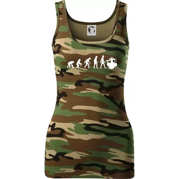 Evoluce bubeník - Dámské Maskáčové tílko - M ( Hnědý maskáč )