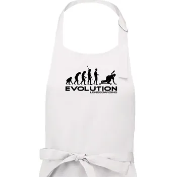Kuchyňská zástěra Evoluce longboard - Pánská zástěra na vaření - Univerzální velikost ( Bílá )