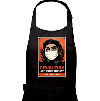 Kuchyňská zástěra Corona Revolution & Fight - Pánská zástěra na vaření - Univerzální velikost ( Černá )