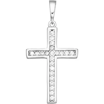 Přívěsek Bealio BEALIO Stříbrný přívěsek ZÁŘIVÝ KŘÍŽ 25 mm 03-11520-3549