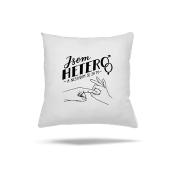 Polštář Bastard B12: Jsem hetero polštář White