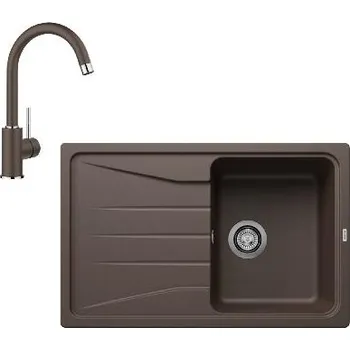 Granitový dřez Blanco - Set dřezu Sona 45 S a baterie Mida, kávová/kávová SET 08-B 25 MIDA kav