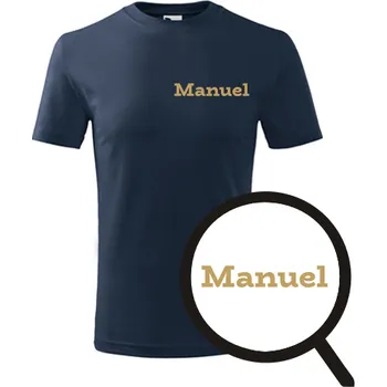 Chlapecké tričko Tmavě modré dětské tričko Manuel - dárek pro malého fotbalistu - fotbalový dárek - barva tmavě modrá - velikost 12let