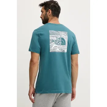 Pánské tričko Bavlněné tričko The North Face Redbox Celebration NF0A87NVBQ51 tyrkysová 67X, vel. S