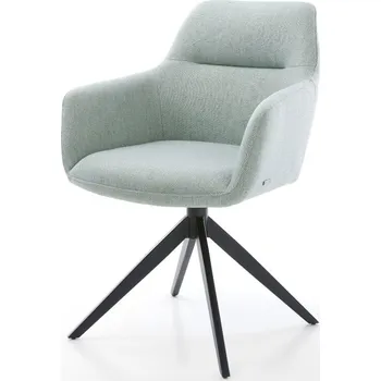 Jídelní židle DELIFE Jídelní židle Pejo-Flex Stripes mátová křížová podnož široká černá otočná o 360° houpací funkce taštičkové pružiny