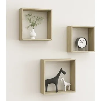 police Nástěnné police kostky 3 ks dub sonoma Hnědá326719