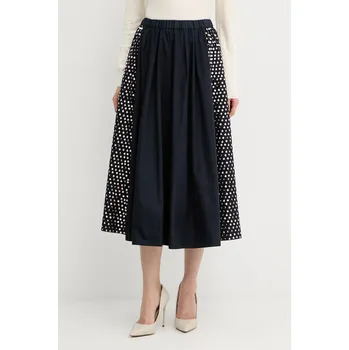 Dámská sukně Bavlněná sukně Forte Forte tmavomodrá barva, maxi, áčková, 14114.my.skirt 59X, vel. 40