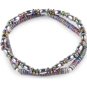 Náramek Pružné náramky z hematitu sada 2 ks, malé, 3 multikolor