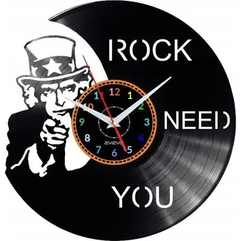 Hodiny ROCK NEED YOU HODINY NÁSTĚNNÉ DEKORATIVNÍ MODERNÍ VINYLOVÁ DESKA VINYL