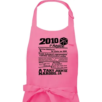 Kuchyňská zástěra 2010 v kostce - Pánská zástěra na vaření - Univerzální velikost ( Růžová )