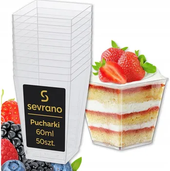 Jednorázové nádobí Hranaté kelímky na dezerty 60 Ml 50 Ks na svačiny a dezerty