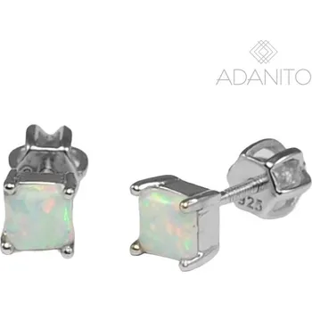 Náušnice Stříbrné opálové náušnice na šroubek