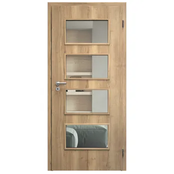 Interiérové dveře SAPELI SWING KOMFORT M49 - CPL LAMINÁT - OTOČNÉ DVEŘE VČ. ZÁRUBNĚ - Dub Halifax Průchozí šířka (cm): 80, Průchozí výška (cm): 197, Typ skla: Čiré sklo