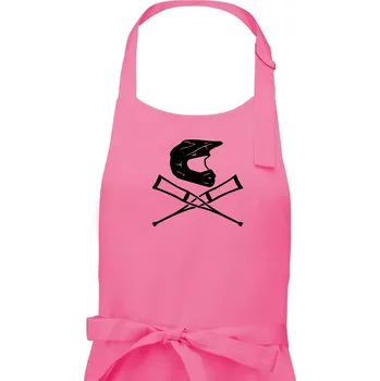 Kuchyňská zástěra Cross helma / berle - Pánská zástěra na vaření - Univerzální velikost ( Růžová )