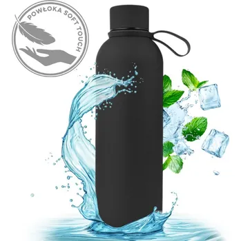 Láhev Flamenco Mystique Termoláhev Bidon 500ml Soft Touch Černá Nerezová Ocel BD46CZ