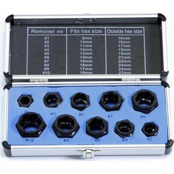 Sada nářadí Satra 10 dílná sada hlavic na poškozené šrouby krátké 02076