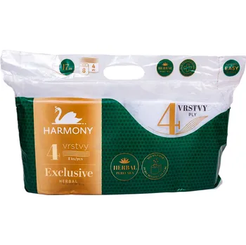 Harmony Toaletní papír 4-vrstvý EXCLUSIVE HERBAL PARFUMES - 8ks 30361