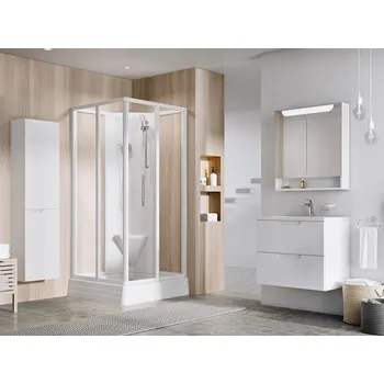 Ravak Sprchový kout ASBRV2 90x90, bílá+transparent (4 díly)