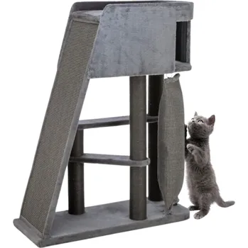 TRIXIE Škrabadlo ACTIVE, 96 x 38 / 122 cm, s lezeckou rampou, šedá