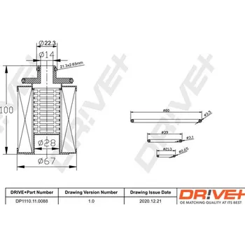 Olejový filtr Olejový filtr Dr!ve+ DP1110.11.0088