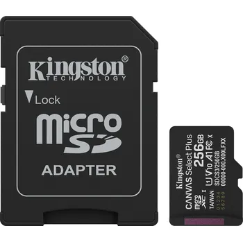 Paměťová karta Kingston Canvas Select Plus/Micro SDXC/256GB/UHS-I U1 / Class 10/+ Adaptér