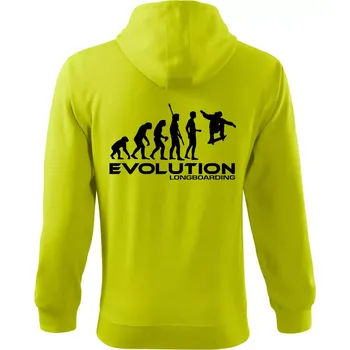Pánská móda Evoluce longboard jump - Mikina s kapucí na zip trendy zipper - XL ( Limetková )